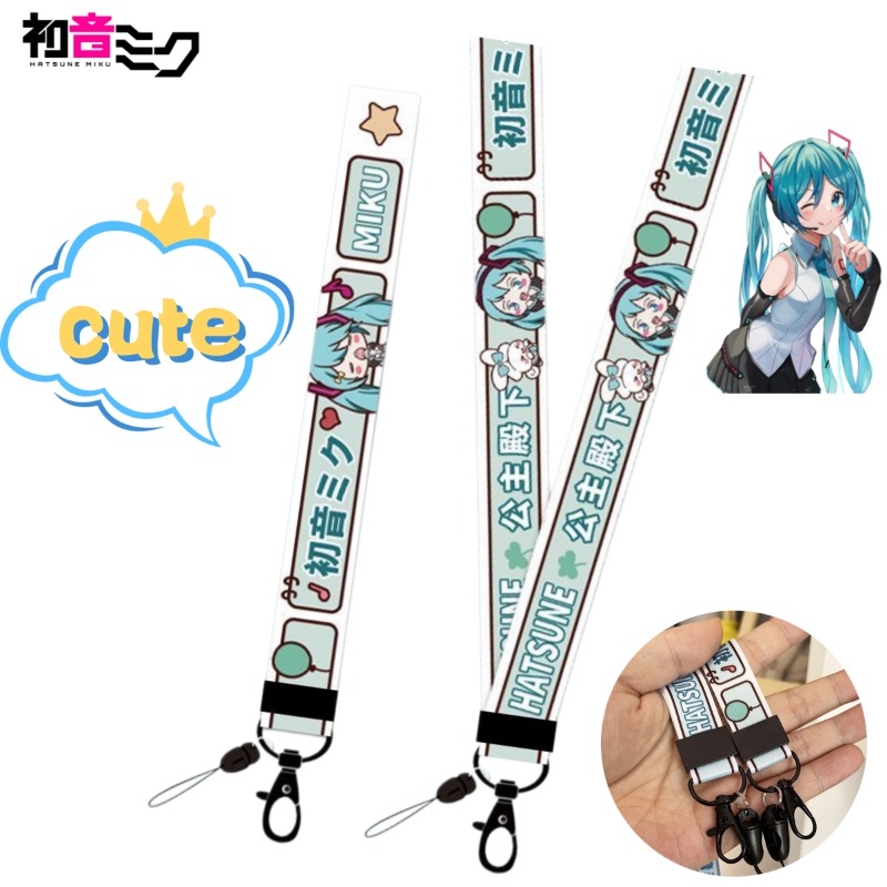 My Hero Academia Belt - สายคล้องโทรศัพท์ Hatsune Miku สไตล์สาวหวานน่ารัก, สายคล้องคอแบบสั้น, สายคล้องกันหายสำหรับโทรศัพท์,
