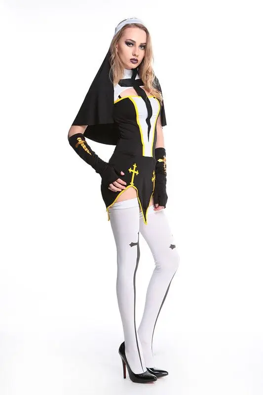 Anime Cosplay Nun - ชุดคอสเพลย์แม่ชีเซ็กซี่ ปี 2026 สำหรับงานคาร์นิวัล ฮาโลวีน งานศาสนา