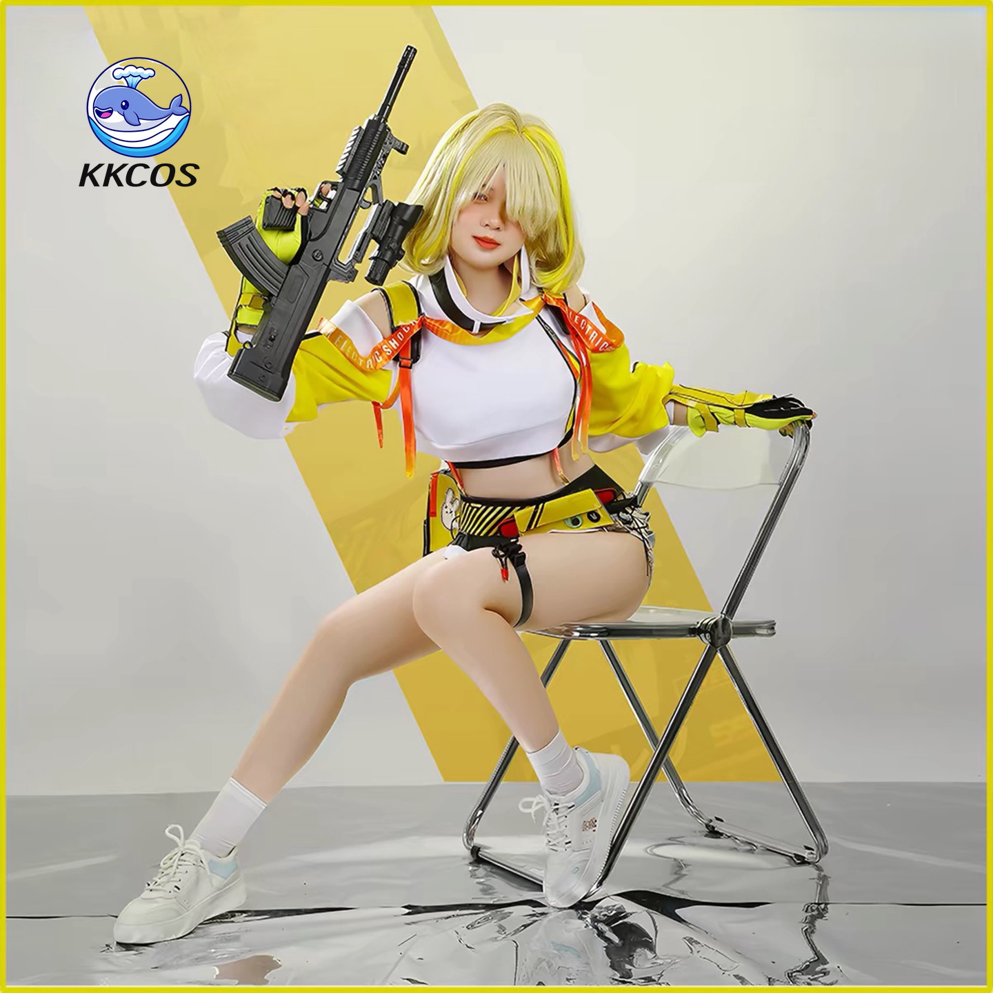 Anime Cosplay Dress For Women - เคเคคอส นิกเก้ เอลเล็งคอสเพลย์เครื่องแต่งกายชุดเต็มผู้หญิงชุดสีเหลืองฮาโลวีนคาร์นิวัลเสื้อผ้าสวมบทบาท