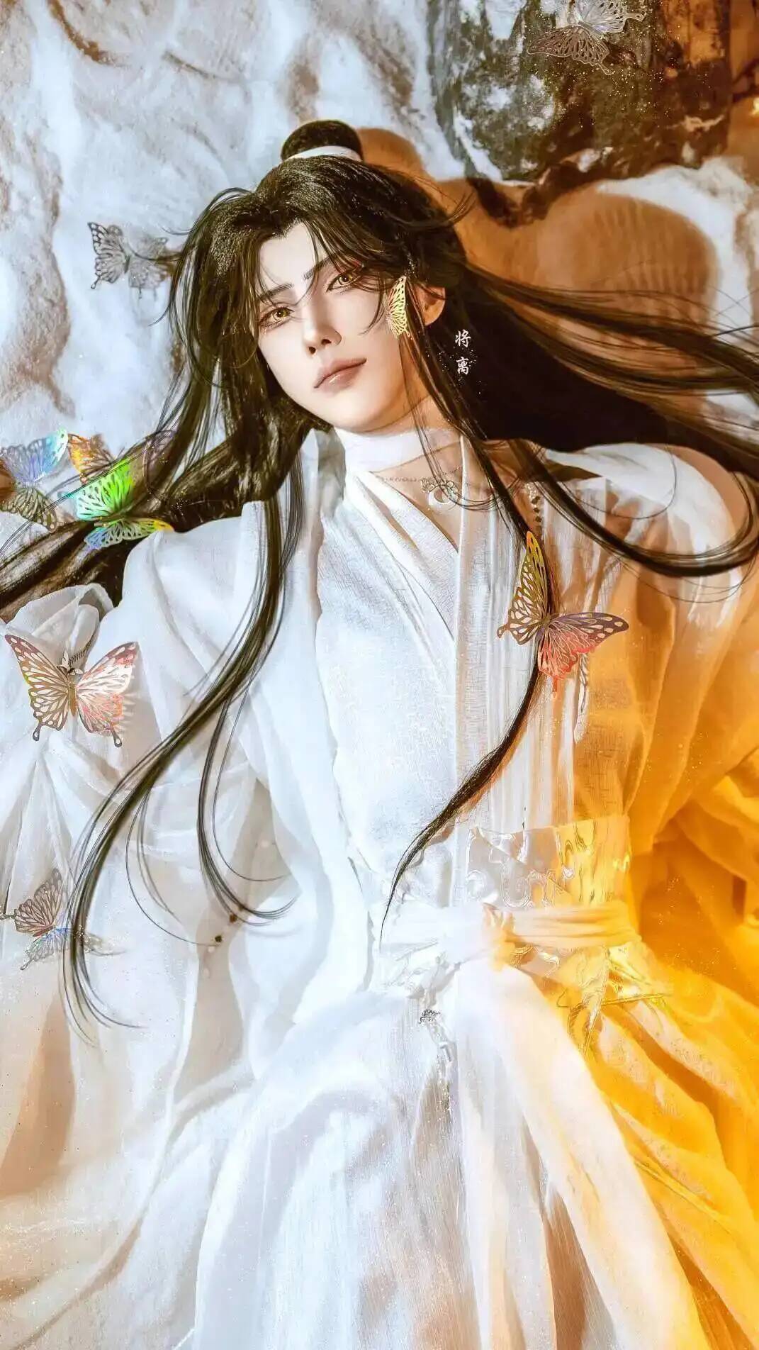 Anime Cosplay Male - ชุดคอสเพลย์ผู้ใหญ่ชายสำหรับฮาโลวีน ชุดคอสเพลย์อนิเมะ ชุดเต็ม ตี๋อวานฉือฟู่ เสี่ยวเหลียน ชุดสีขาว
