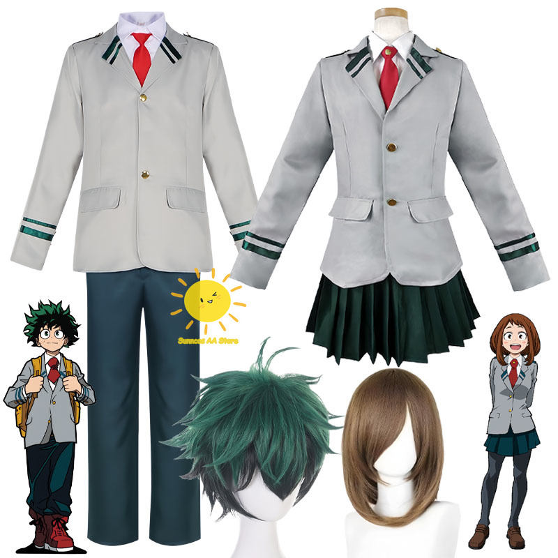 Anime Cosplay Jujutsu - อะนิเมะมิโดริยะ อิซึกุ โอชาโกะ อุราหรากะคอสเพลย์มายฮีโร่ อคาเดเมียชุดคอสเพลย์เครื่องแต่งกายชุดเอควอเล็ตส์ ไท