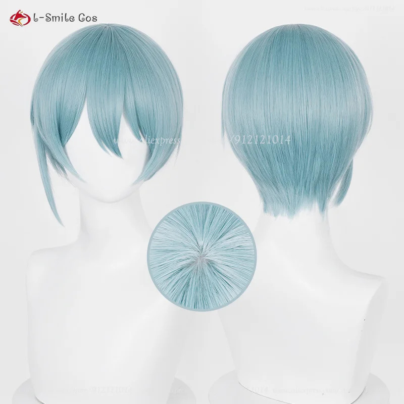 Anime Cosplay Nun - อะนิเมะฮิโระิโยะคอสเพลย์ 28 ซม.สีฟ้าอ่อนวิกผมสังเคราะห์ทนความร้อนผมฮาโลวีนเครื่องแต่งกาย + หมวกวิกผม