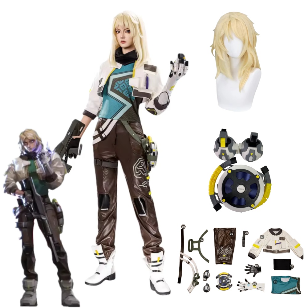 Anime Cosplay Outfit - ชุดคอสเพลย์เดดล็อค อุปกรณ์ประกอบฉาก VALORANT ชุดเดดล็อค ชุดแฟนซีสำหรับผู้หญิง ชุดฮาโลวีน