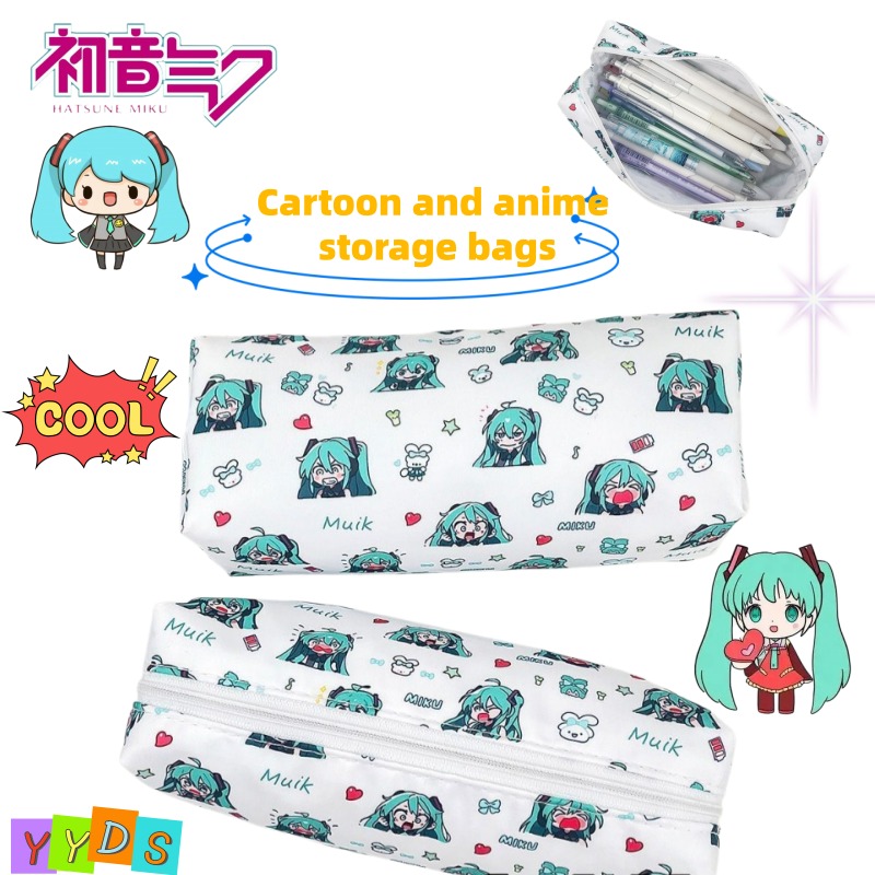 My Hero Academia Belt - กระเป๋าเครื่องเขียนความจุขนาดใหญ่ลายฮัตสึเนะ มิคุสุดน่ารัก อุปกรณ์เสริมอนิเมะ แฟชั่นสวยงาม เหมาะสำหรับนักเรียน เป็นของขวัญ