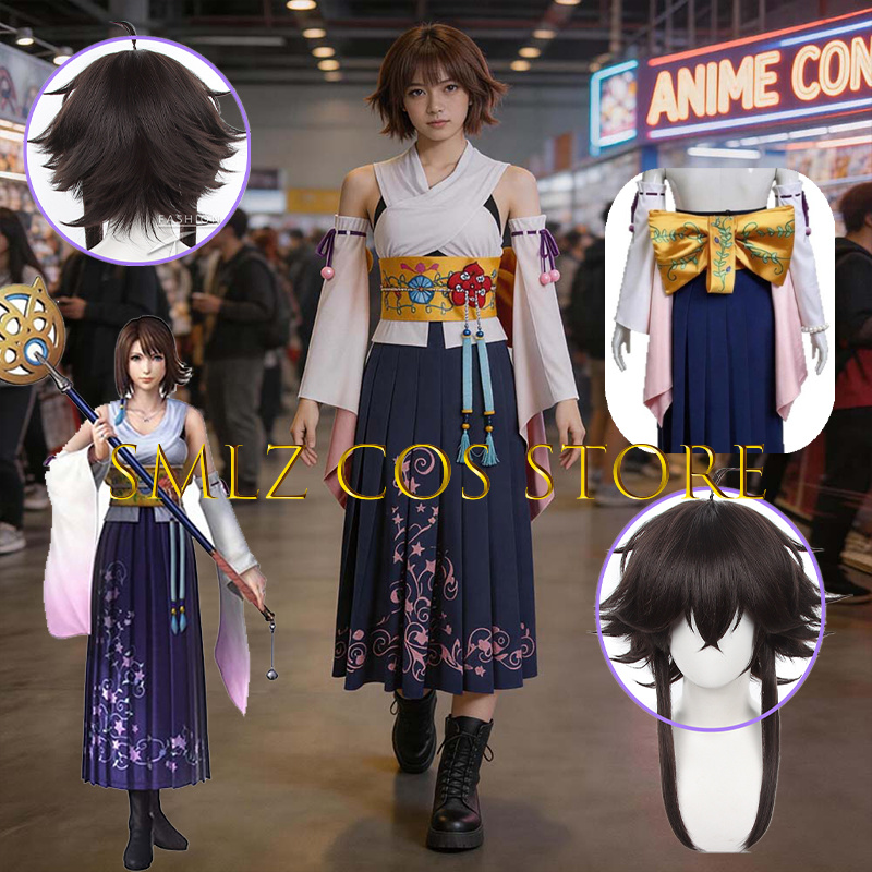 Smlz FFX ยูน่าคอสเพลย์อะนิเมะ  - Anime Cosplay Dress For Women บทวิจารณ์และราคา