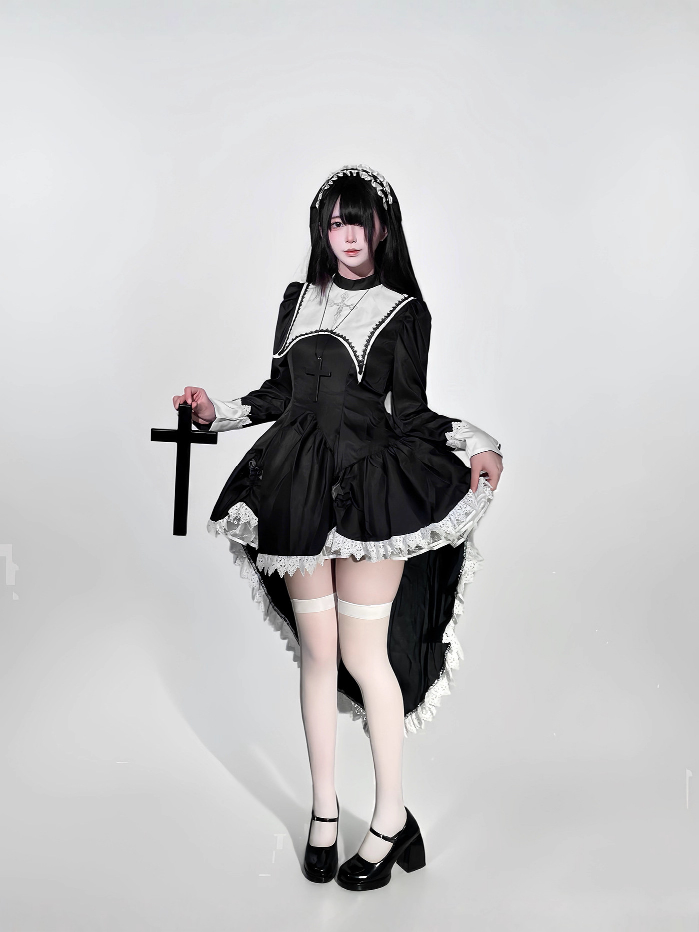 ชุดคอสเพลย์แม่ชีสไตล์โกธิค ปัก - Anime Cosplay Nun บทวิจารณ์และราคา