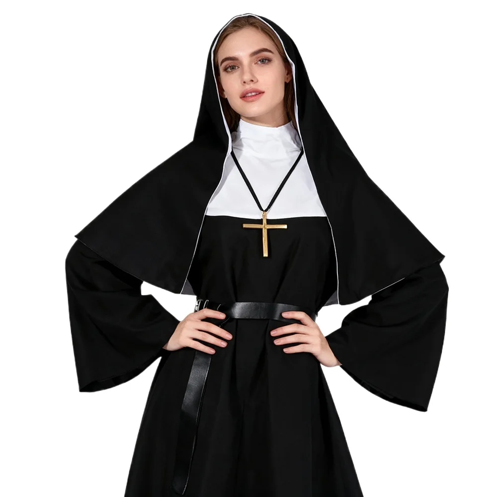 ชุดคอสเพลย์แม่ชีฮาโลวีน ชุดคลุ - Anime Cosplay Nun บทวิจารณ์และราคา