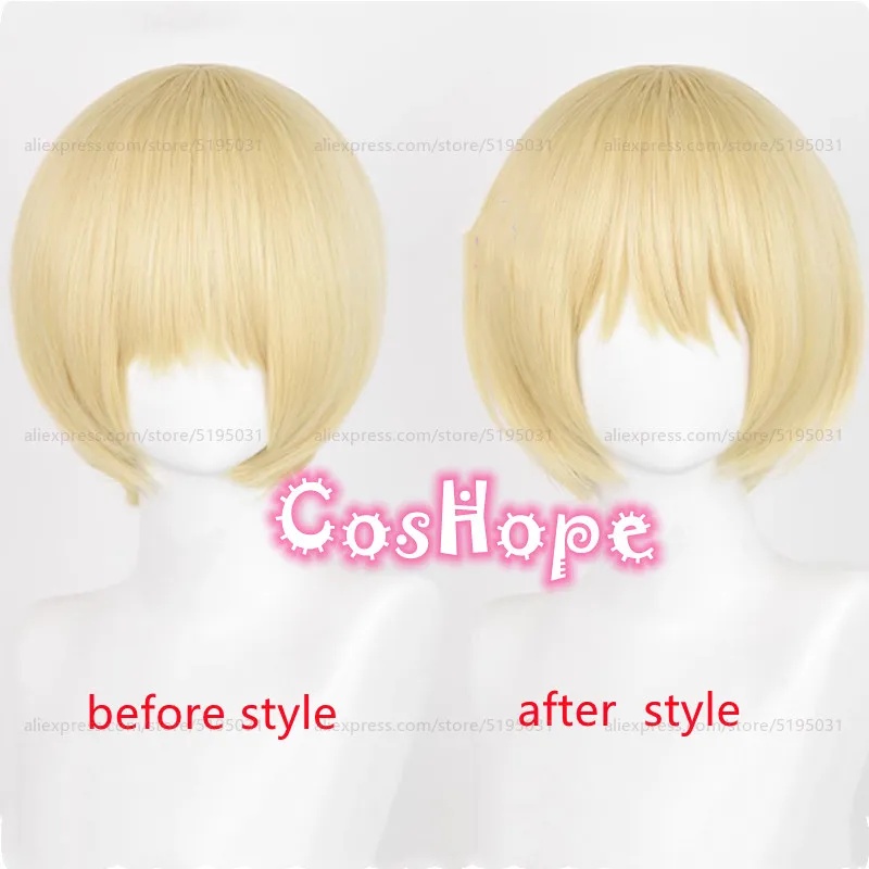 วิกผมบ๊อบสั้น 30 ซม. สีทองอ่อน - Anime Cosplay Nun บทวิจารณ์และราคา